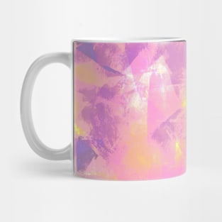 Layers Abstract Pastel Pink Purple on Yellow Mug